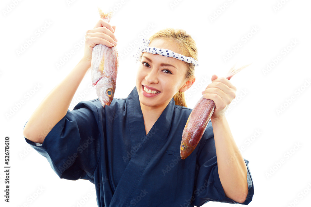 笑顔のすし職人