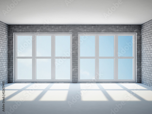 Empty room with windows