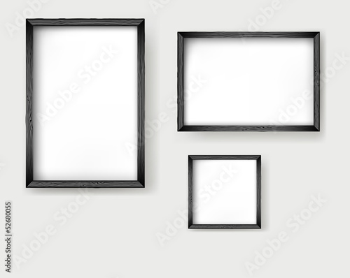 Set frames wooden isolated on white