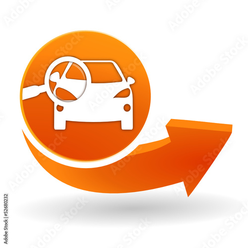 contrôle technique sur bouton web orange