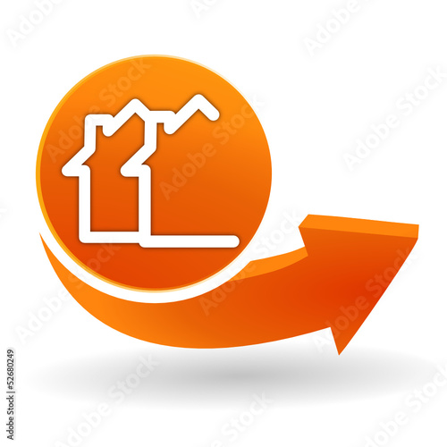 immobilier sur bouton web orange