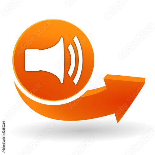 volume sur bouton web orange