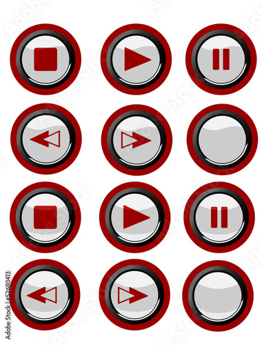 Free Download red media buttons - GFXLoad