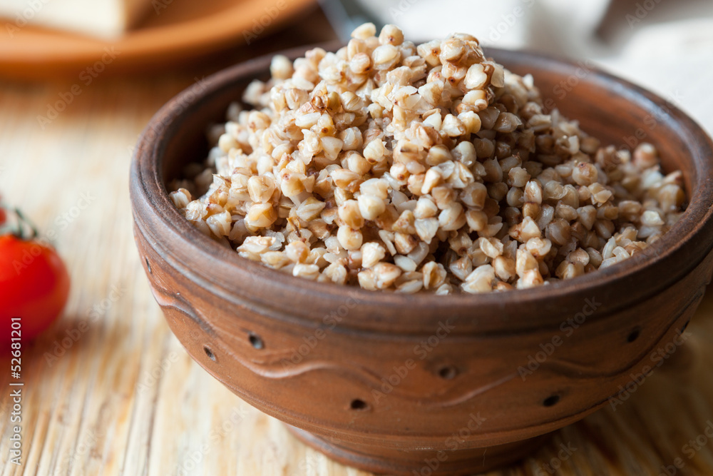 buckwheat in a ceramic bowl buckwheat in a ceramic bowl