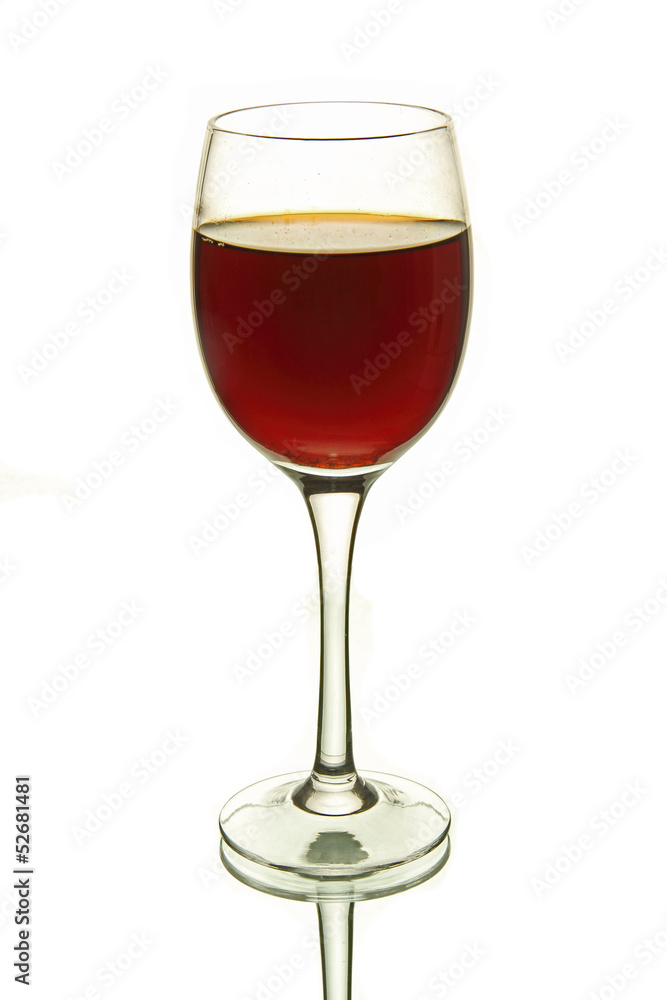 glass of wine on a white background. glass of wine on a white background.