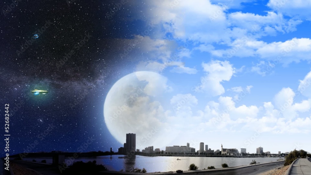 ET aircraft and UFO at night and a day ET aircraft and UFO at night and a day