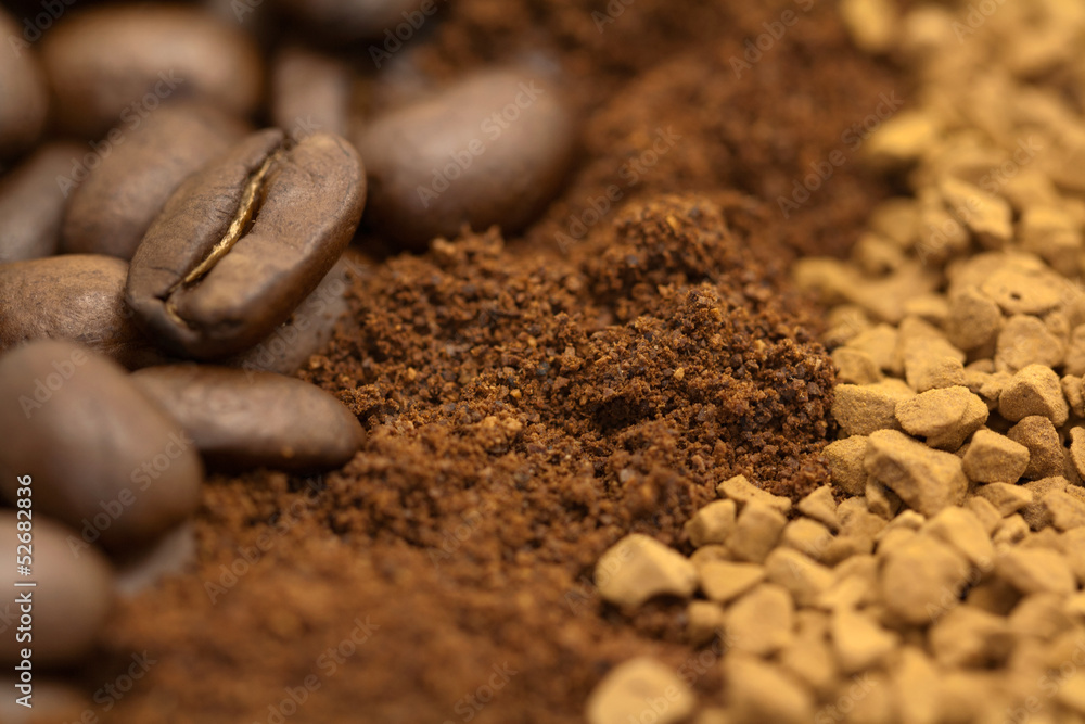 Coffee beans, ground coffee and freeze dry Coffee beans, ground coffee and freeze dry