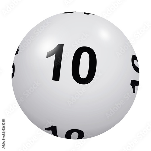 Loto, boule blanche numéro 10