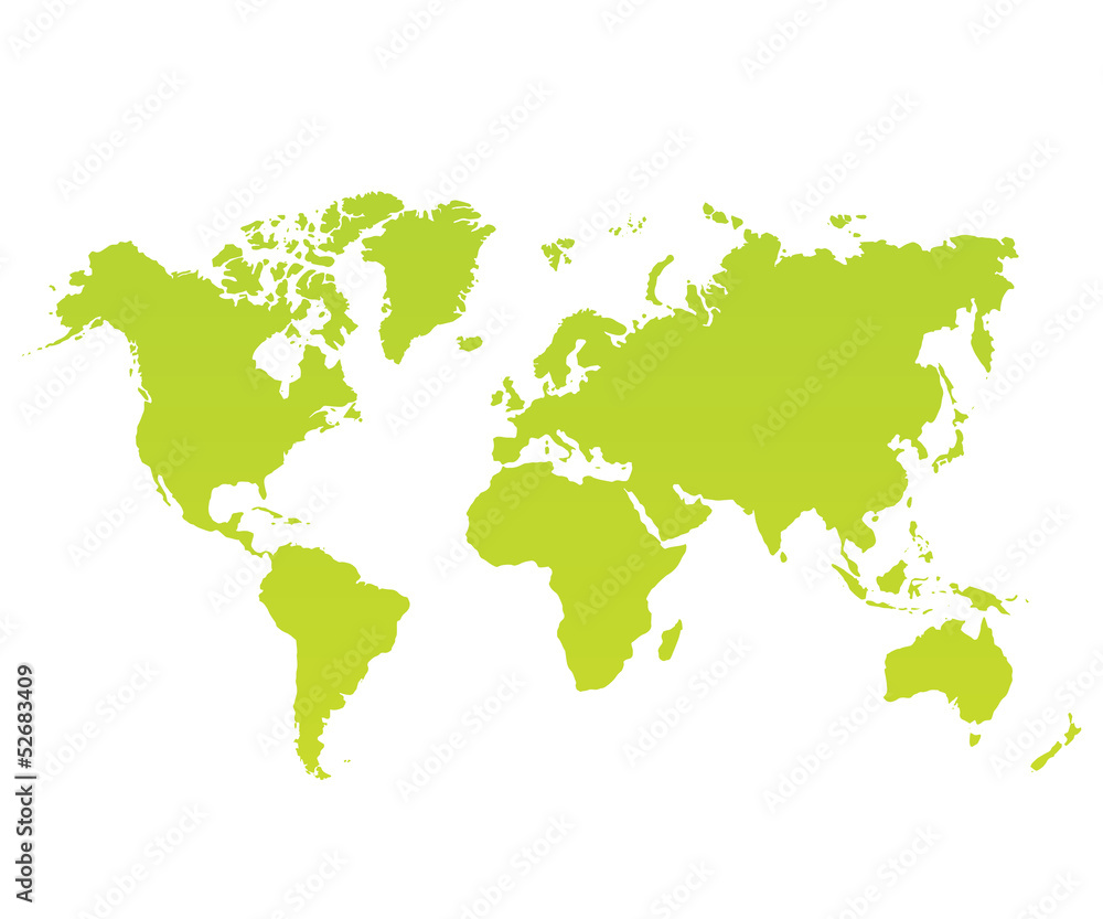 modern color world map on white background