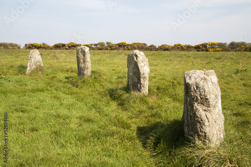 Ancient stone circle at Penwith Cornwall UK