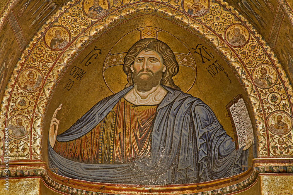 Palermo - Christ from main apse of Monreale cathedral.