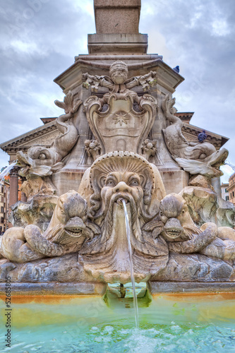 Fountain of Pantheon. Rome  Italy.