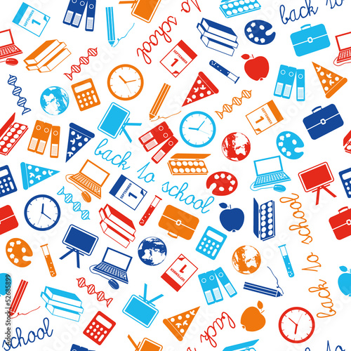 back to school seamless pattern