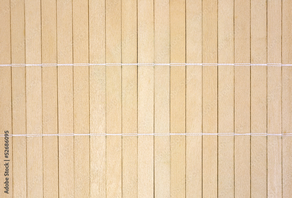 Wood slats joined with string Wood slats joined with string
