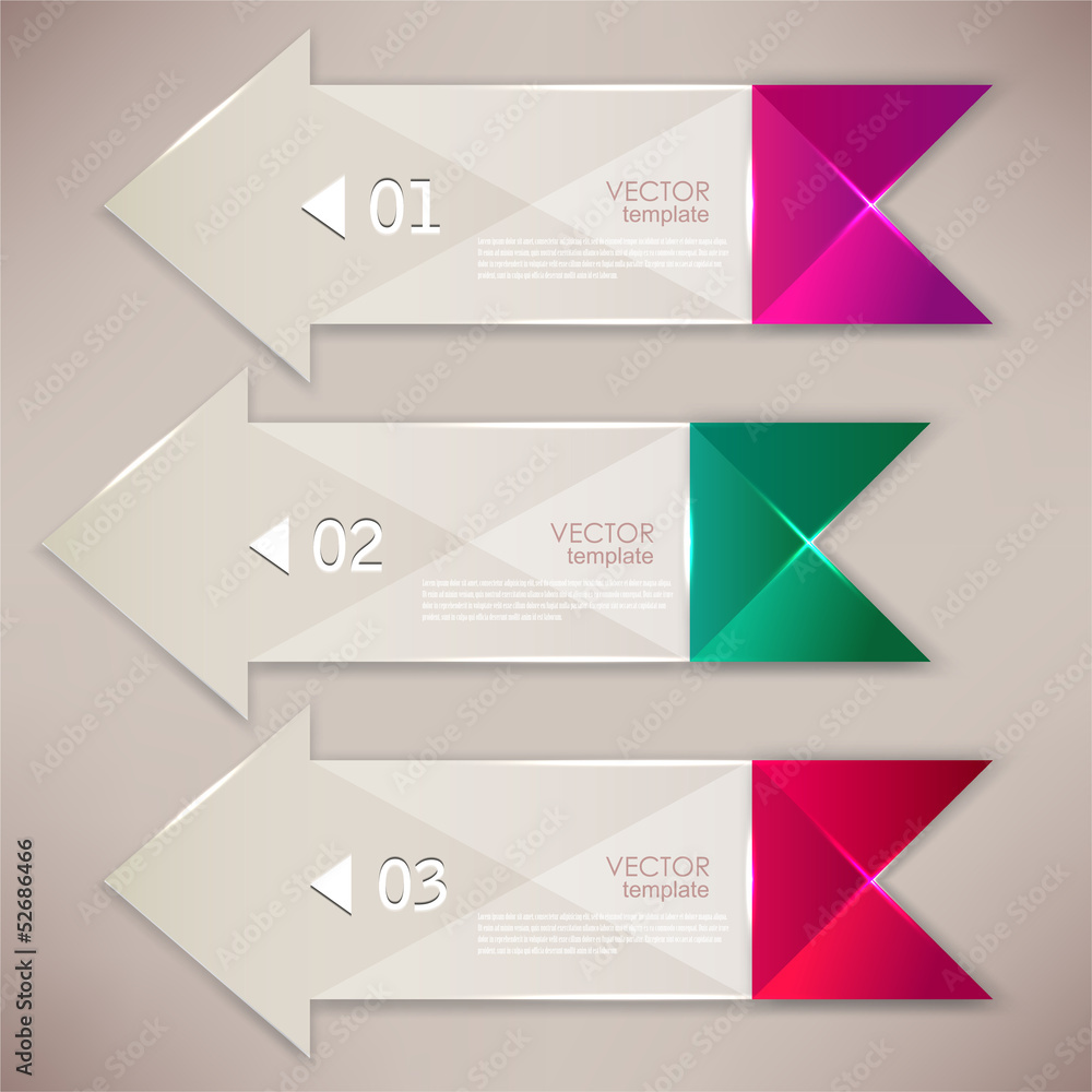 Fototapeta premium Colorful bookmarks and arrows for text
