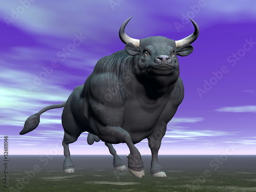 Bull in the dark - 3D render © Elenarts