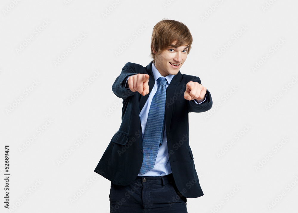 Businessman pointing