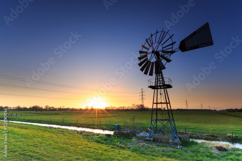 Water windmill in a dutch landscape