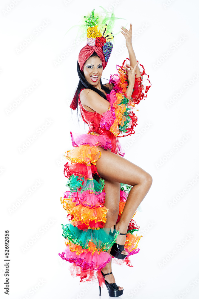 Brazilian Samba Dancer wearing Carmen Miranda Costume Stock Photo | Adobe  Stock