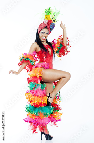 Fotografie Samba Dancer wearing Carmen Miranda Costume