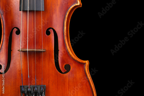 Classical violin on black background