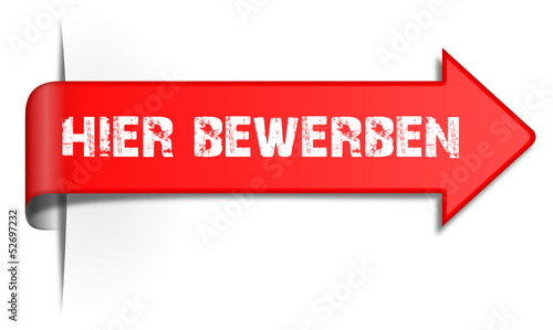 Schild Pfeil hier bewerben