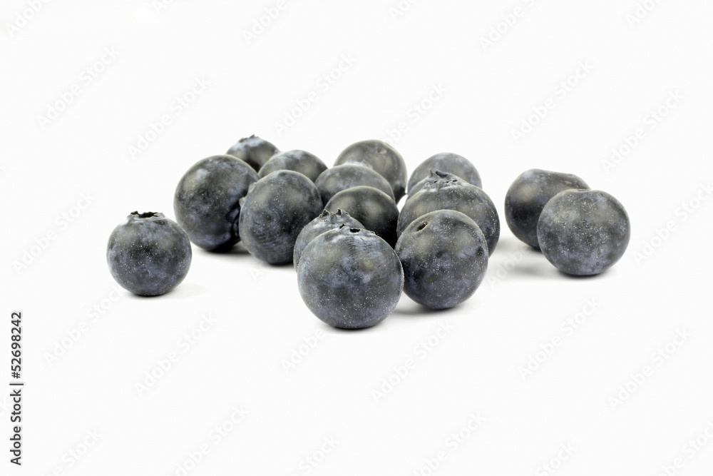 Close up of blueberries on the white background Close up of blueberries on the white background