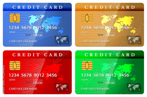 4 color credit or debit card design template