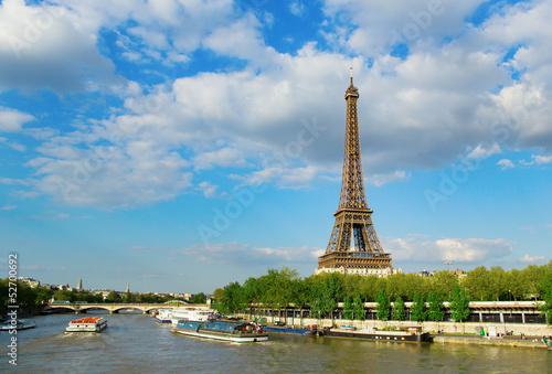 Eiffel tower across the Seine
