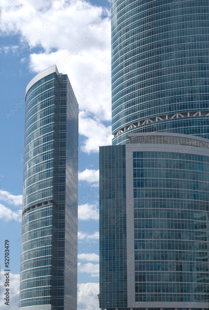 Many modern office buildings in a city closeup Many modern office buildings in a city closeup