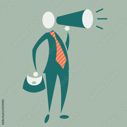 Business Man with Megaphone
