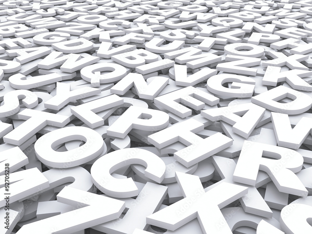 letters of the English alphabet. letters of the English alphabet.
