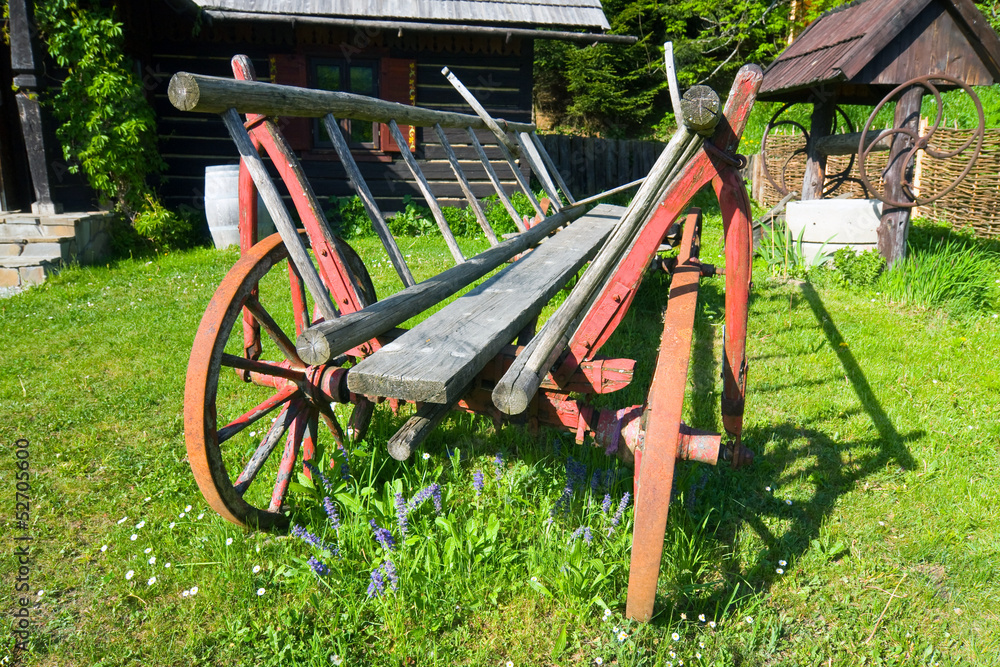 old wood coach wheel