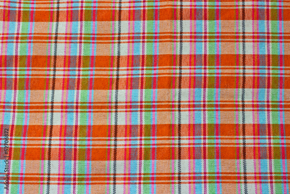 Orange, green, blue, red, black striped cloth. Orange, green, blue, red, black striped cloth.