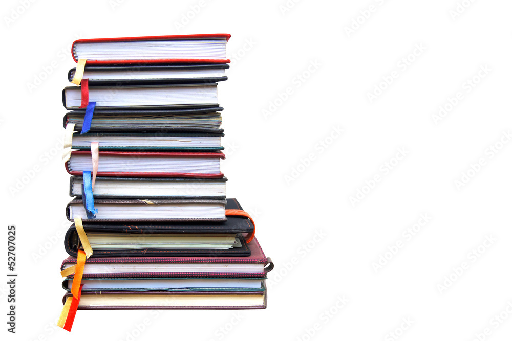 old diary books isolate on white background old diary books isolate on white background