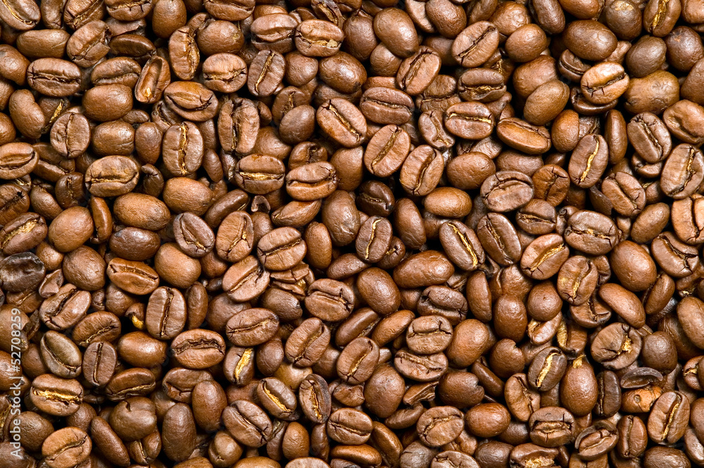 Brown background of coffee beans