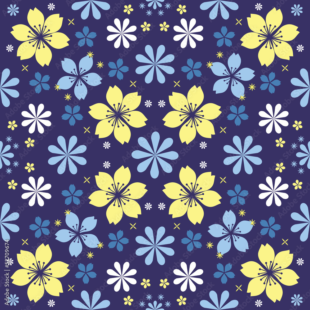 Night flowers seamless pattern Night flowers seamless pattern