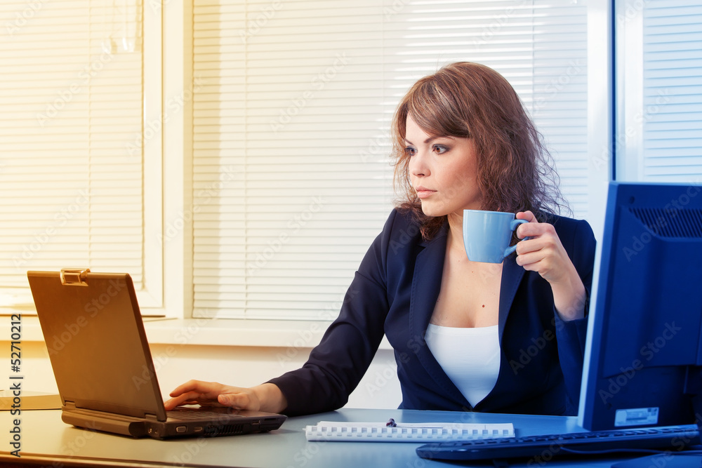 Business woman at her workplace Business woman at her workplace