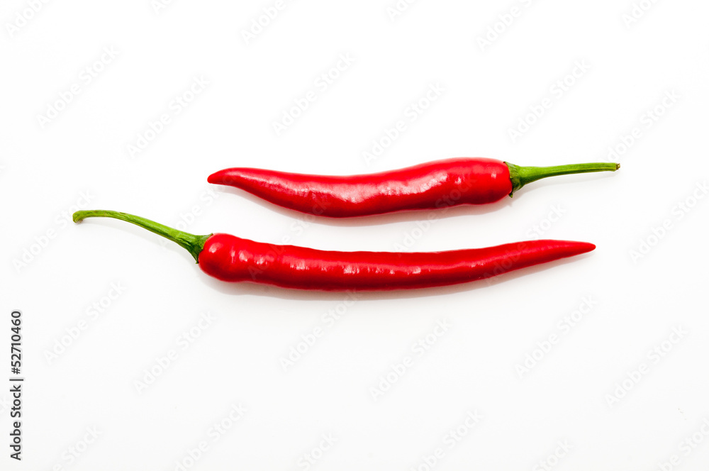 Two red chilli peppers