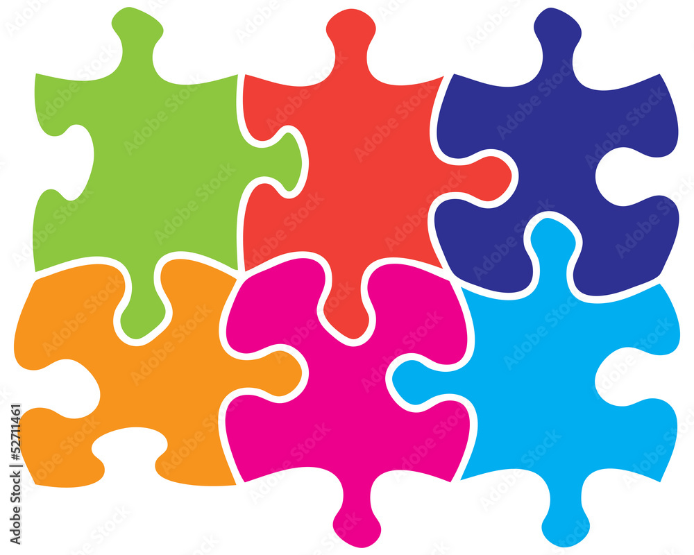 Six jigsaw pieces Six jigsaw pieces