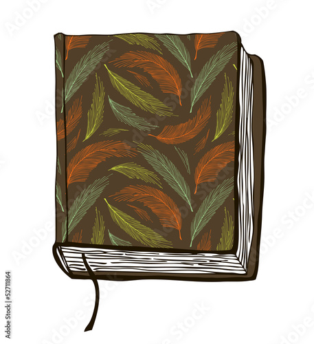 Vector illustration with hand drawn brown cover
