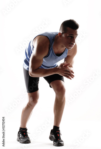 Hombre atleta corredor preparado para correr