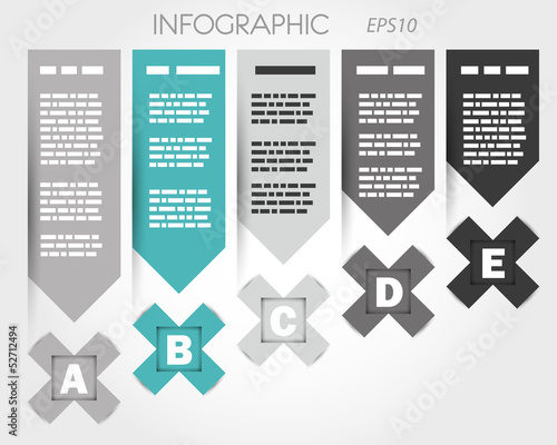 turquoise infpgraphic with x and labels photo