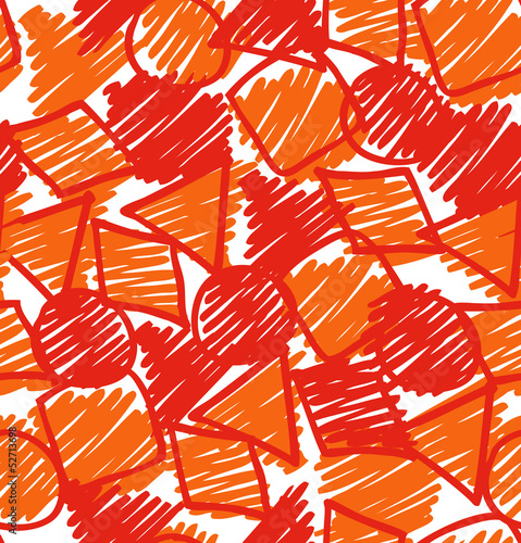 Seamless pattern, texture with circles, squares and others