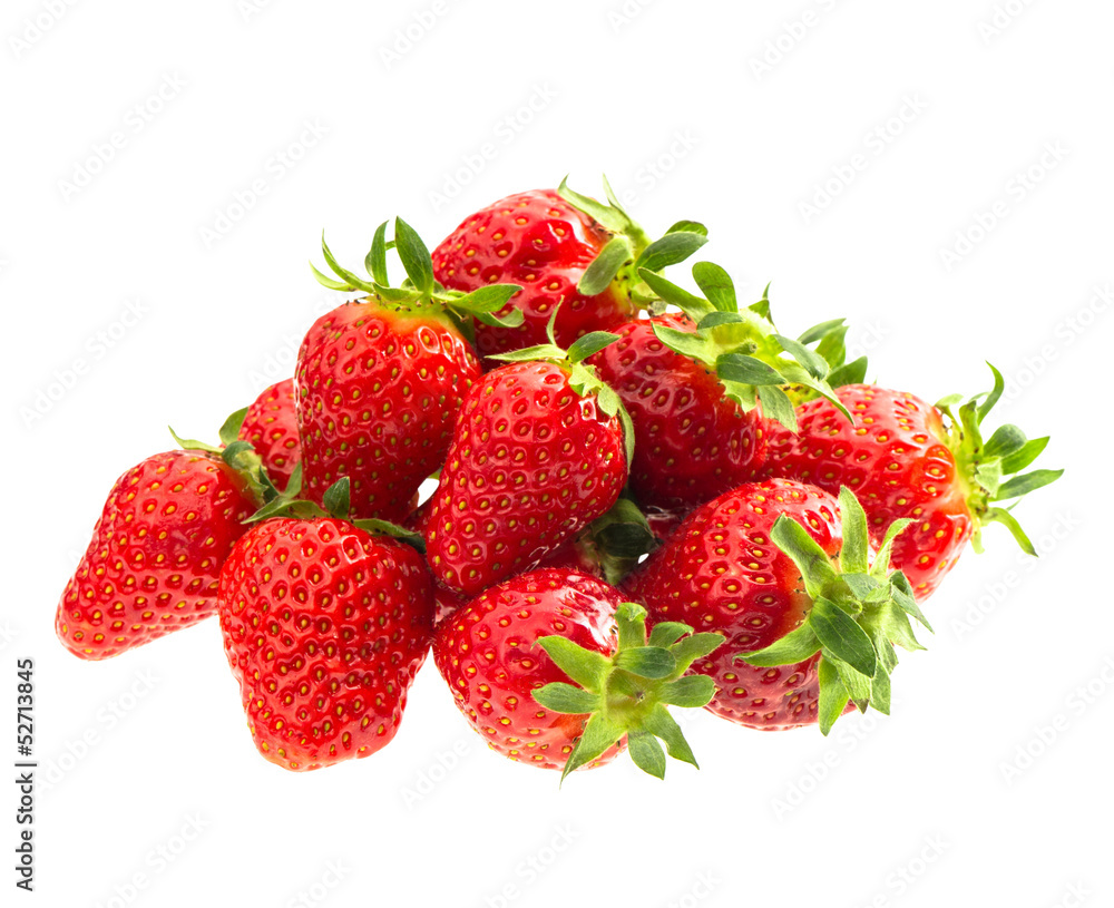 red strawberries isolated on white red strawberries isolated on white