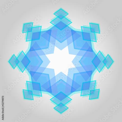 Abstract geometric snowflake photo