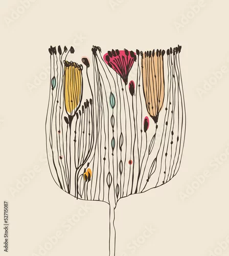 Naklejka na ścianę Śliczny dekoracyjny bukiet kwiatów