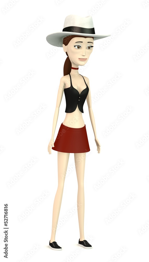 3d render of cartoon character with hat 3d render of cartoon character with hat