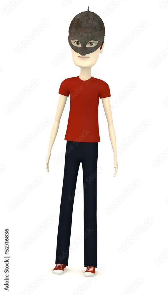 Fototapeta premium 3d render of cartoon character with helmet