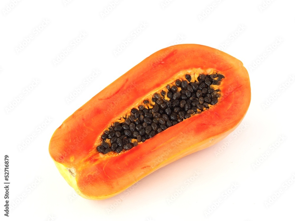 Papaya Red Maladoll isolated on white background Papaya Red Maladoll isolated on white background